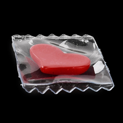 Colgantes de resina transparente para bolsas de dulces, encantos del corazón