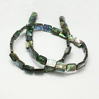 Natural Abalone Shell/Paua Shell Beads Strands, Rectangle, Hole: 0.5mm