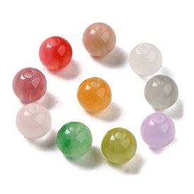 Perles de résine translucide, perles de paillettes, ronde