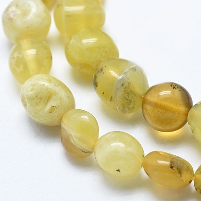Amarillo granos naturales del ópalo hebras, piedra caída, pepitas