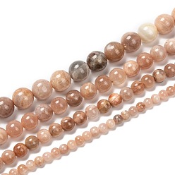 Rondes sunstone naturelle perles brins