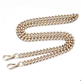 Bag Chains Straps, Aluminum Curb Link Chains, with Alloy Swivel Clasps, for Bag Replacement Accessories