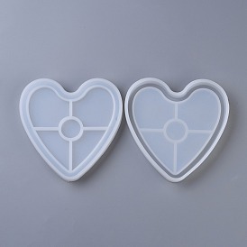 DIY Heart Coaster Silicone Molds, Resin Casting Molds, For UV Resin, Epoxy Resin Jewelry Making