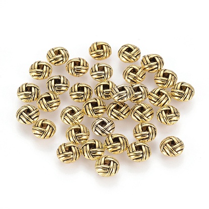 Zinc Alloy Spacer Beads, Cadmium Free & Lead Free, Flat Round, 6x3.2mm, Hole: 2mm