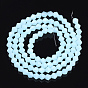 Imitation Jade Glass Beads Strands, Faceted, Bicone