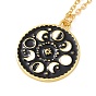 Collier pendentif phase de lune en émail noir, bijoux en alliage pour femmes