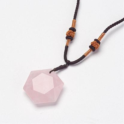 Gemstone Pendant Necklaces, with Nylon Cord