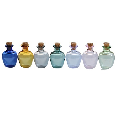 Botellas de deseos vacías de vidrio en miniatura, con tapón de corcho, accesorios de casa de muñecas micro jardín paisajístico, accesorios de fotografía decoraciones