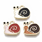 Eco-Friendly Zinc Alloy Charms, with Enamel, Cadmium Free & Nickel Free & Lead Free, Snail, Light Gold