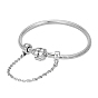 TINYSAND 925 Sterling Silver Tinysand Safety Chain European Bracelets