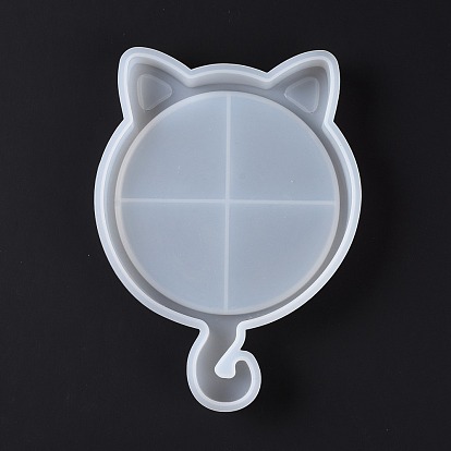 DIY Cat's Head Display Tray Silicone Molds, Resin Casting Molds, for UV Resin & Epoxy Resin Craft Making