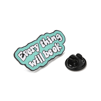 Quote Enamel Pins, Black Alloy Brooches for Backpack Clothes