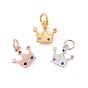 Brass Micro Pave Cubic Zirconia Charms, Crown