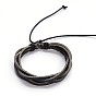 Adjustable Twine Style Leather Cord Bracelets, 50x55mm