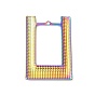 Placage ionique (ip) 304 pendentifs en acier inoxydable, charme rectangle