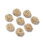 Transparent Plating Acrylic Beads, Golden Metal Enlaced, Rose, Frosted