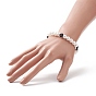 Natural Black Onyx Cross & ABS Plastic Imitation Pearl Beaded Stretch Bracelet for Women
