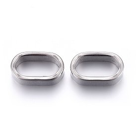 304 Stainless Steel Slide Charms/Slider Beads, For Leather Cord Bracelets Making, Oval