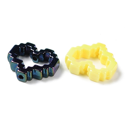 UV Plated Acrylic Beads, Bead Frame, Iridescent, Heart
