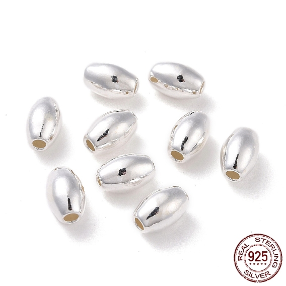 925 Sterling Silver Beads, Barrel
