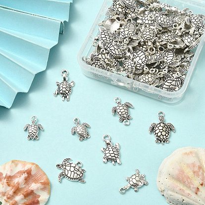 Kit de búsqueda de joyería de tortuga marina de bricolaje, incluyendo colgantes de aleación de zinc de estilo tibetano y conectores de eslabones