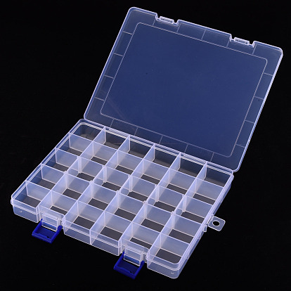 Contenedor de almacenamiento de perlas de polipropileno (pp), 30 cajas organizadoras de compartimentos, con 5 divisores ajustables, Rectángulo