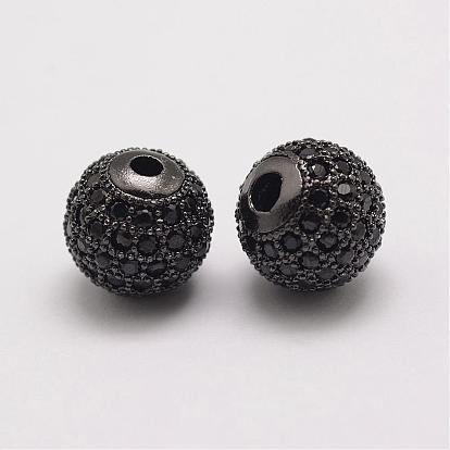 Micro en laiton pavent des perles cubes de zircone, ronde