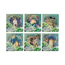 10Pcs 5 Styles Forest Theme PET Waterproof Stickers Sets, Adhesive Decals for DIY Scrapbooking, Photo Album Decoration, Cave/House/Windows/Animals/Tree
