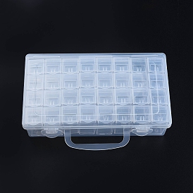 Récipients de stockage de perles en matière plastique, rectangle