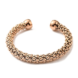 Placage ionique (ip) 304 bracelet manchette en chaîne de pop-corn en acier inoxydable avec 202 perles