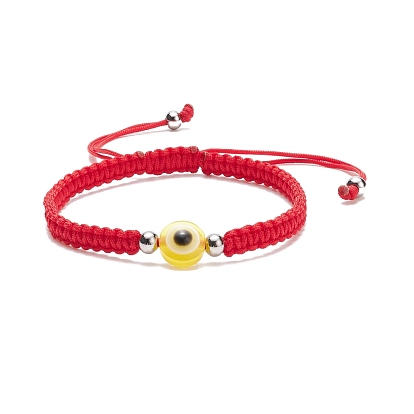 Bracelet de perles tressées en résine mauvais œil, bracelet réglable pour enfant