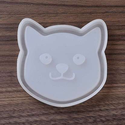 DIY домашнее животное тема кошка/плоская круглая форма подставки силиконовые формы, формы для литья смолы, для уф-смолы, изготовление изделий из эпоксидной смолы