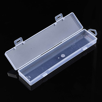 Rectangle Polypropylene(PP) Bead Storage Containers, with Hinged Lid, for Jewelry Small Accessories, Cuboid
