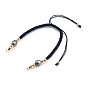 Adjustable Braided Nylon Thread Bracelet Making, with Brass Beads, Natural Cultured Freshwater Pearl Beads and 304 Stainless Steel Jump Rings