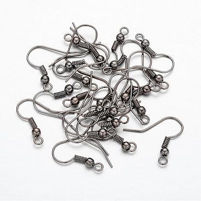 Crochets de boucles d'oreilles en fer, avec boucle horizontale, fil d'oreille, sans cadmium et sans plomb