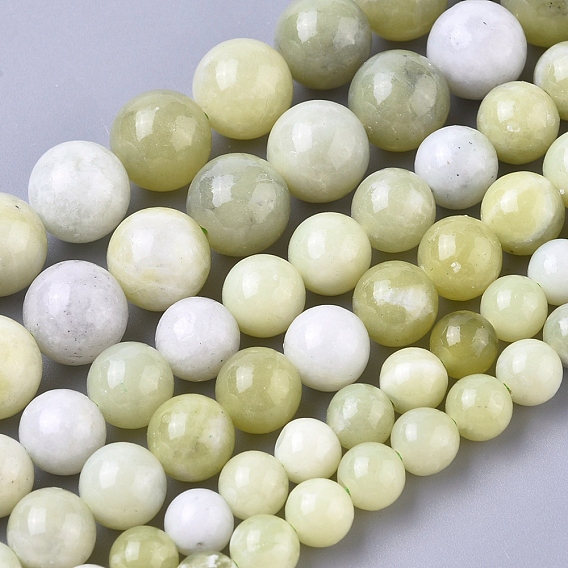Brins de perles de jade de Sinkiang naturel, ronde