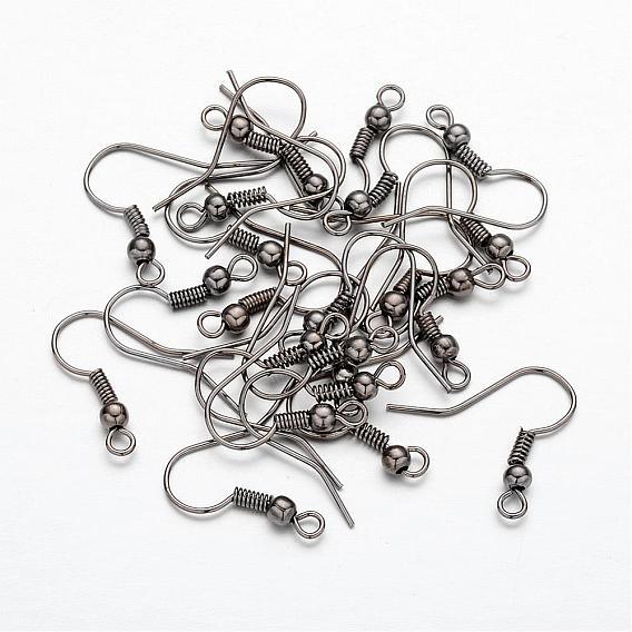 Iron Earring Hooks, with Horizontal Loop, Ear Wire, Cadmium Free & Lead Free