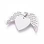 Pendentifs ouvrants en laiton zircon cubique micro pavé saint valentin, coeur avec l'aile