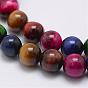 Natural Tiger Eye Beads Strands, Round, Dyed