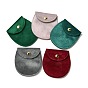 Velvet Jewelry Storage Pouches, Oval Jewelry Bags with Golden Tone Snap Fastener, for Earring, Rings Storage