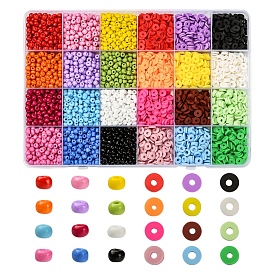 DIY Heishi & Seed Beads Making Finding Kit, Including Baking Paint & Opaque Glass Seed Beads, Disc Polymer Clay Beads,
