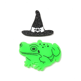 Opaque Acrylic Pendants, Frog and Witch Hat