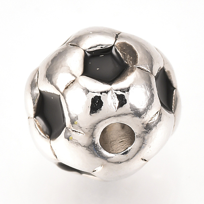 Laiton perles d'émail, ballon de football / soccer