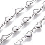 304 Stainless Steel Link Chains, Unwelded, Heart
