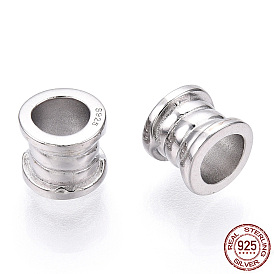 925 Sterling Silver Beads, Column, Nickel Free, with S925 Stamp