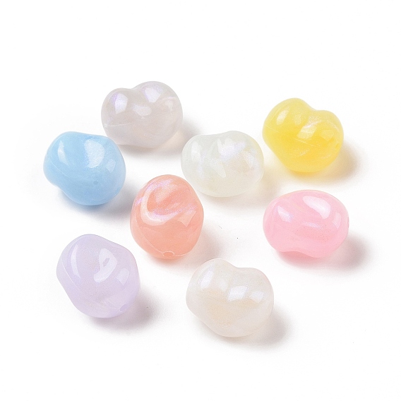 Perles acryliques opaques, perles de paillettes, riz