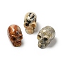 Decoraciones de exhibición de piedras preciosas naturales de halloween, decoraciones para el hogar, cráneo