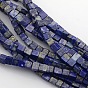 Perles cube lapis lazuli naturel de brins, 4x4x4mm, Trou: 1mm, Environ 85~100 pcs/chapelet, 15.3 pouces ~15.8 pouces