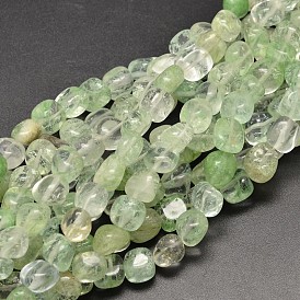 Perles de verre pastèque en pierre brins, pierre tombée, nuggets, 9~13x9~13x9~13mm, Trou: 1mm, Environ 35~40 pcs/chapelet, 15.7 pouce