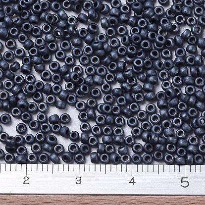 MIYUKI Round Rocailles Beads, Japanese Seed Beads, Matte Metallic Colours